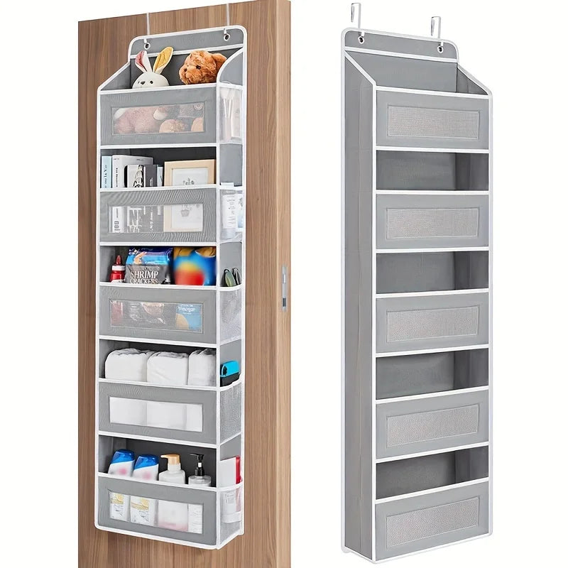 5-Shelf Hanging Storage Organizer - Behind Door Anti-Tilt