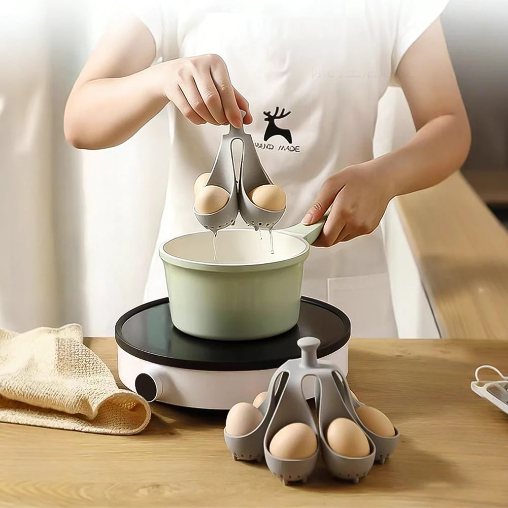 1pc 4/6 Egg Holder High-Temperature Resistant Silicone Egg