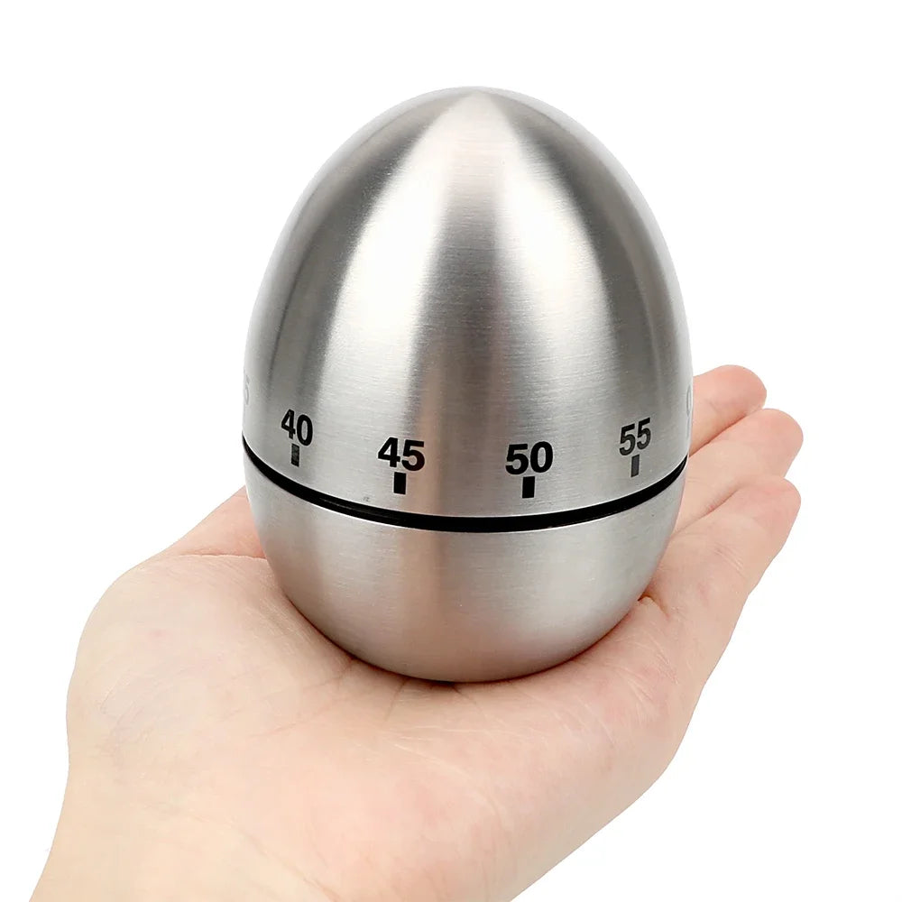 Cooking Timer Stainless Steel Egg 60 Minutes Mechanical