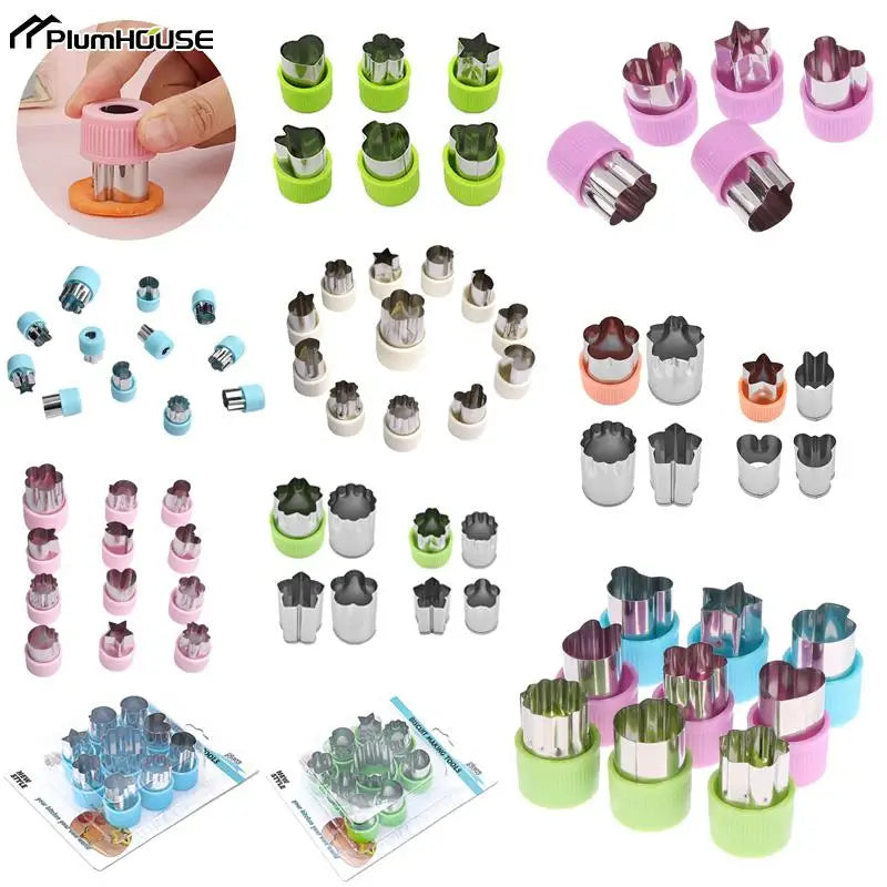 1set Multi-Style Vegetables Cookie Cutter Embossing Mould Cook