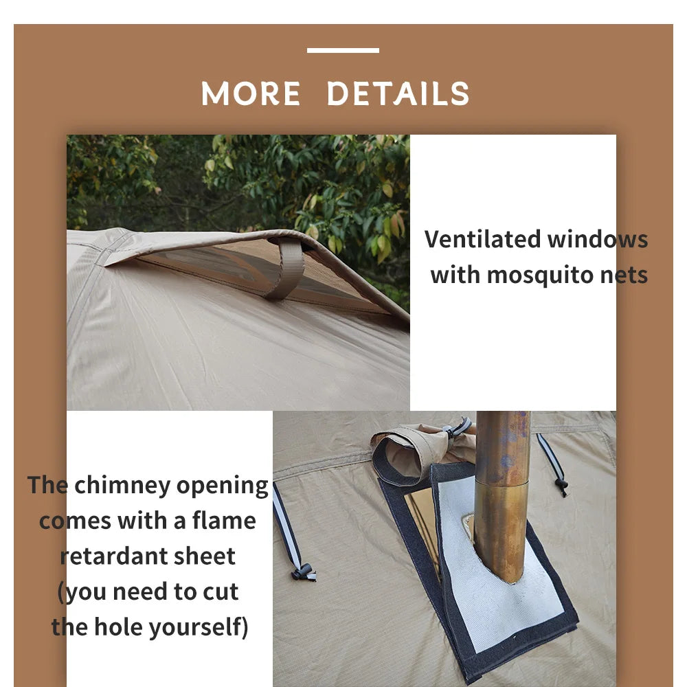 Fireproof Person Winter Tent Waterproof Tunnel Dome Tent