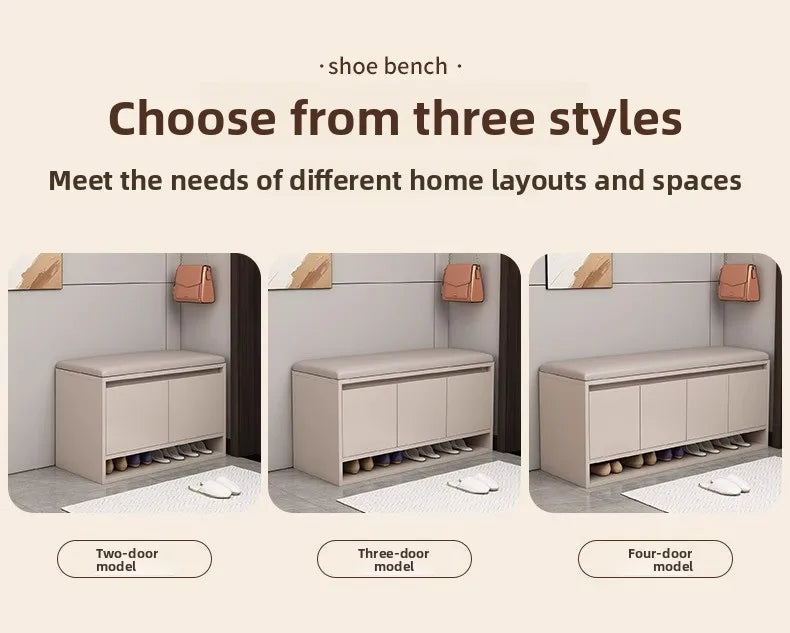 Shoe Storage Bench Cushion Seat Entryway Shoe Cabinet