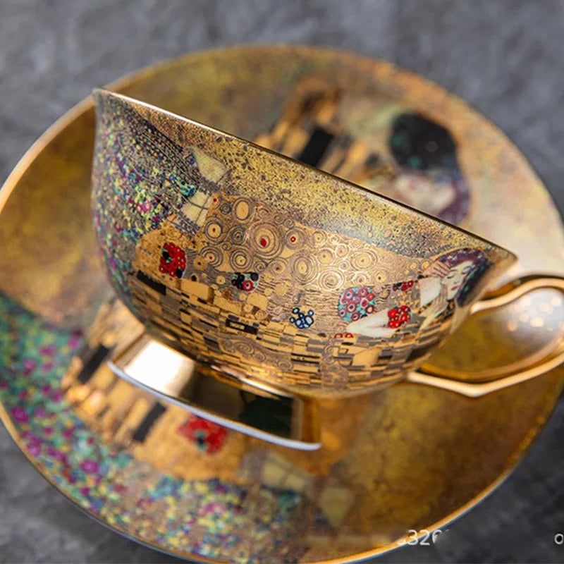 European Bone China Ceramic Coffee Cup Dish Spoon