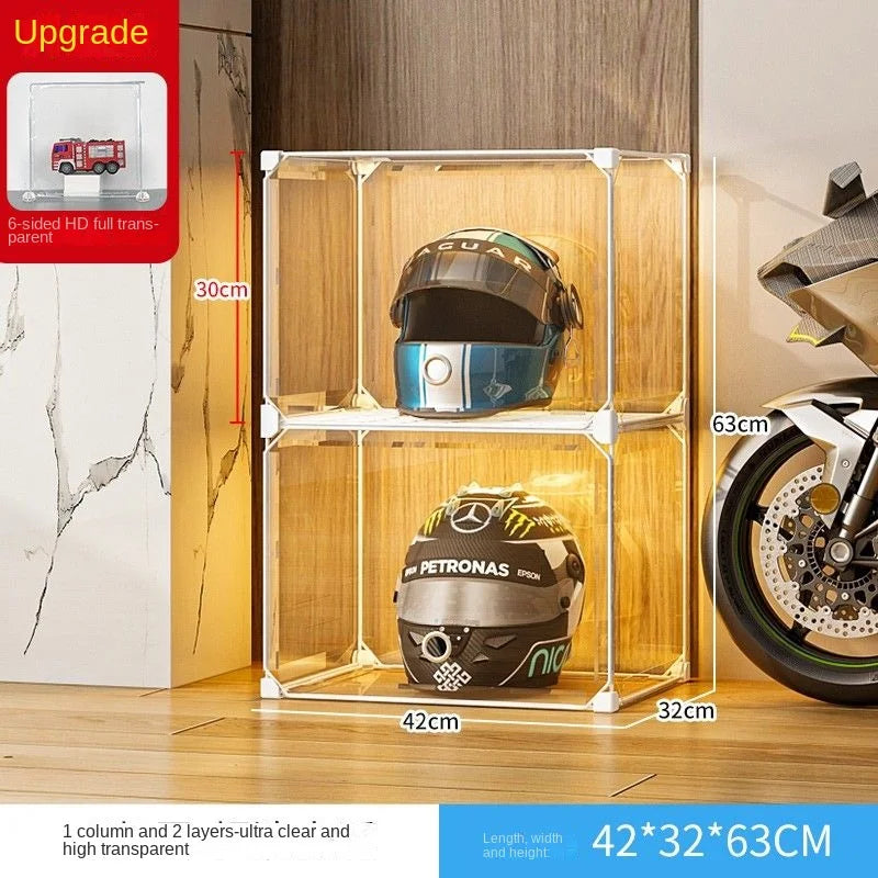 High Face Value Motorcycle Helmet Dustproof Storage Rack