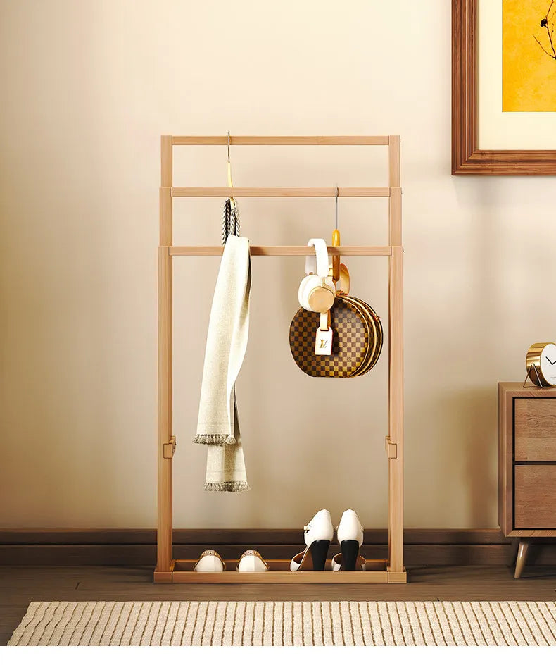 Nordic Style Simple Bamboo Clothes Drying Rack Bathroom