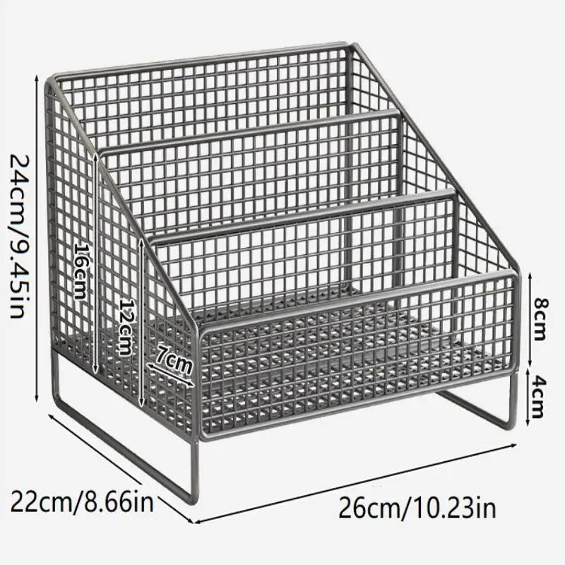 Sturdy Countertop Organizer Metal Basket Organizer Shelf Storage