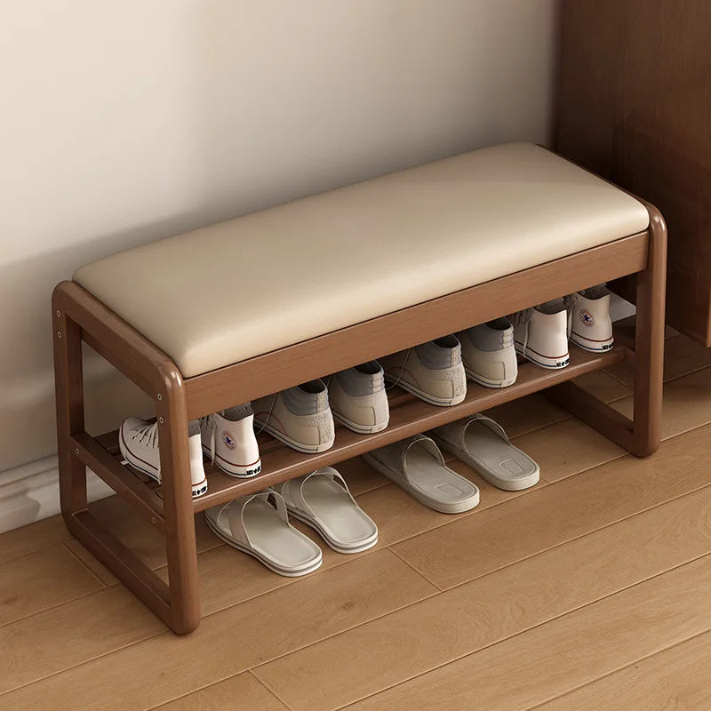 Solid Wood Storage Shoe Exchange Stool Solid Wood