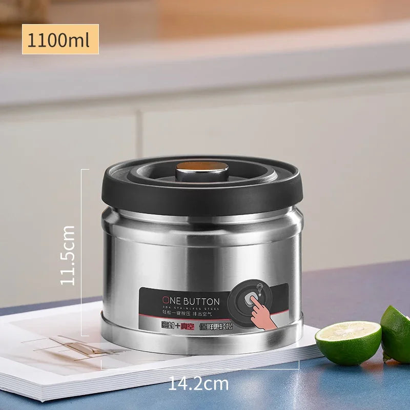 Vacuum Sealed Jug Coffee Beans Stainless Steel Airtight