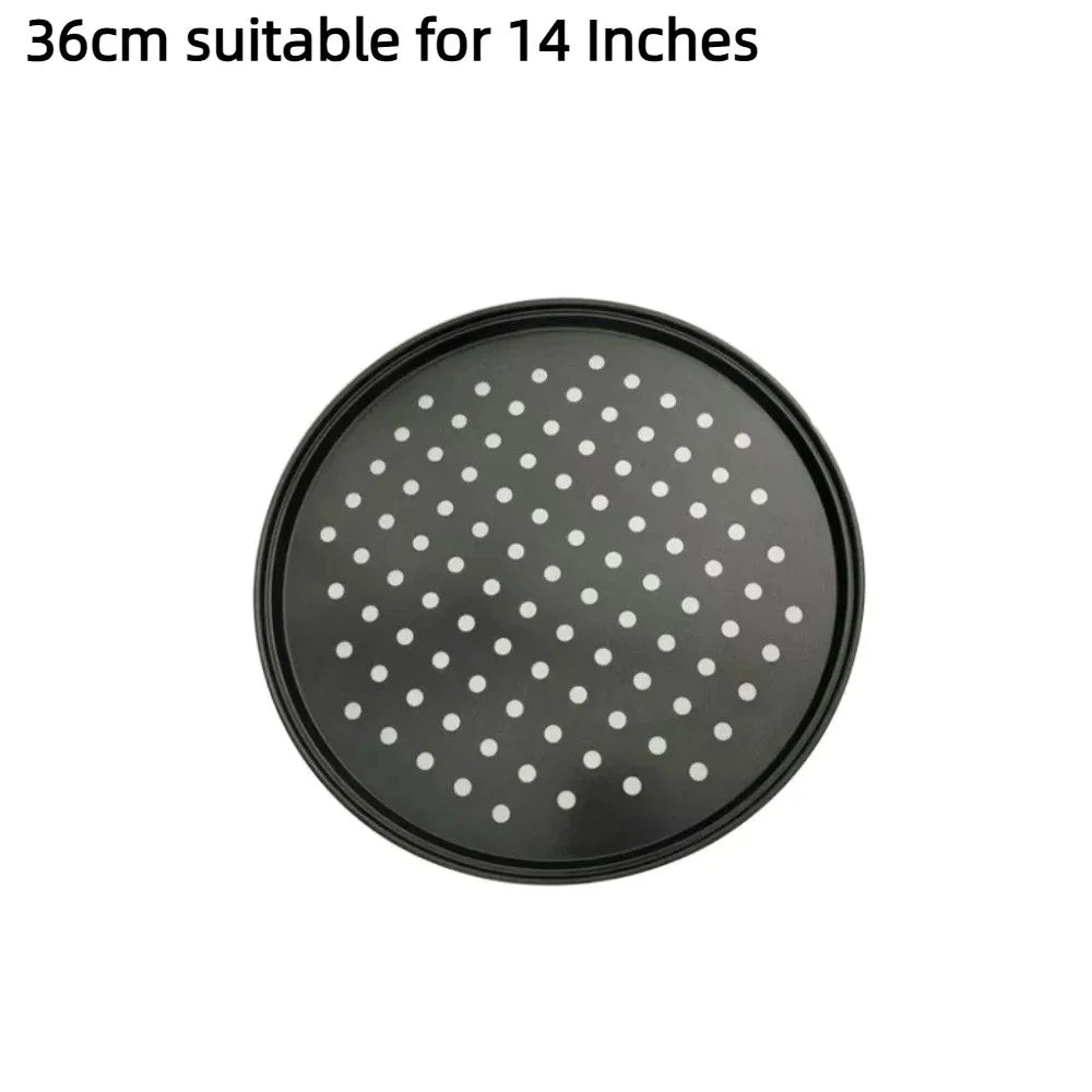 Carbon Steel Perforated Pizza Pan 9/10/11/12/14 Inch Mupti