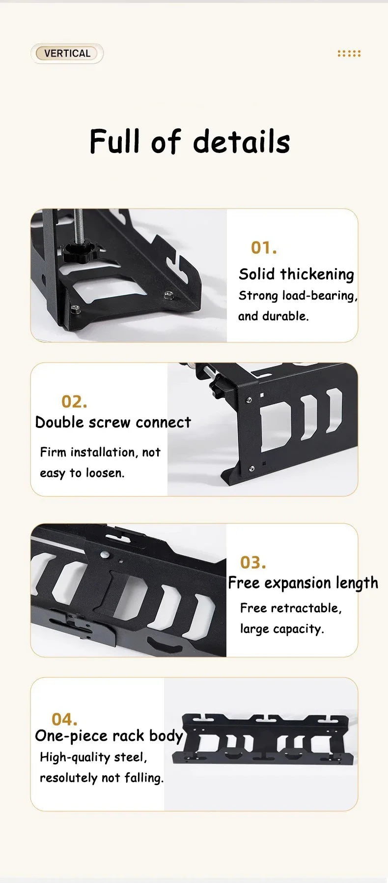 Telescopic Under Table Storage Rack Metal Cable Management