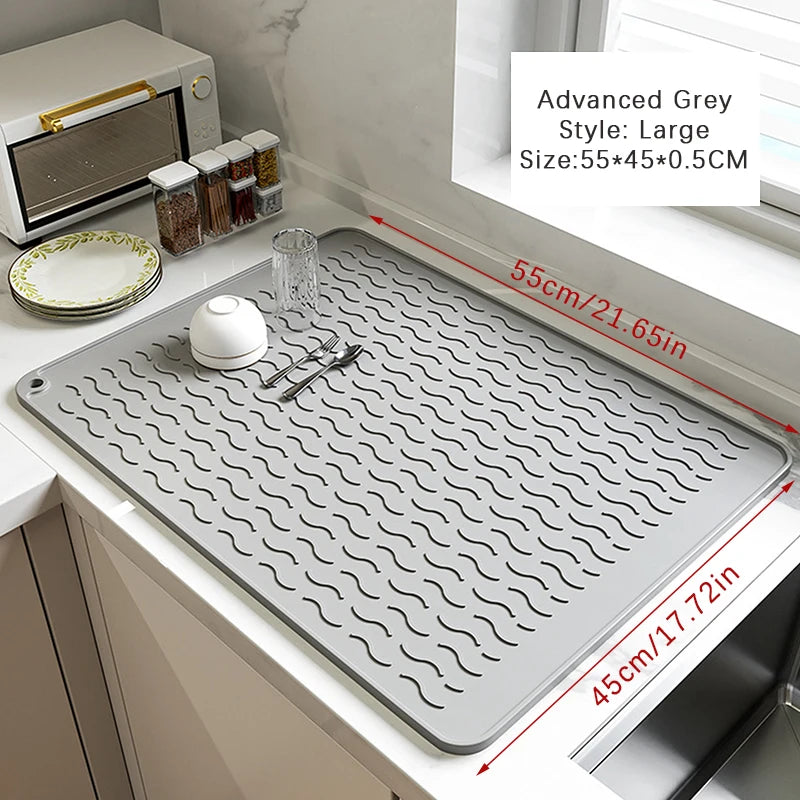 Silicone Dish Drying Mat Heat Resistant Foldable Non-Slip