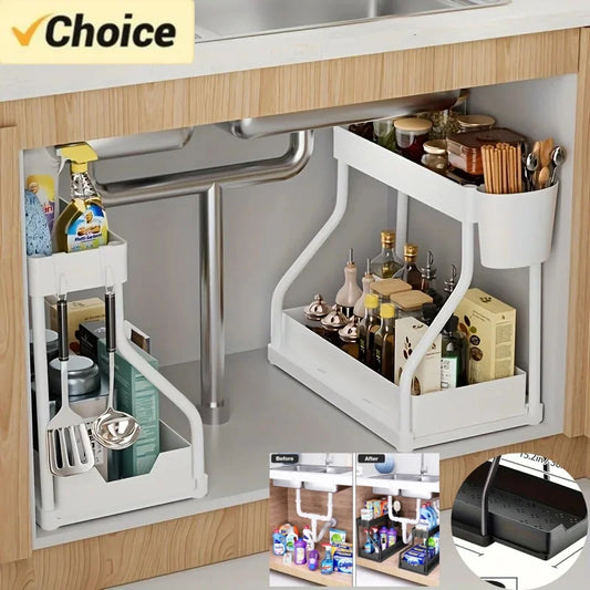 Space Saving Tier Under Sink Organizer Pull Out