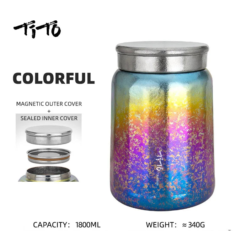Tito Titanium Pure Titanium Tea Jar Large Storage