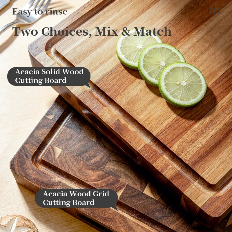 Thick Acacia Wood Cutting Board Double-Sided Using Wooden