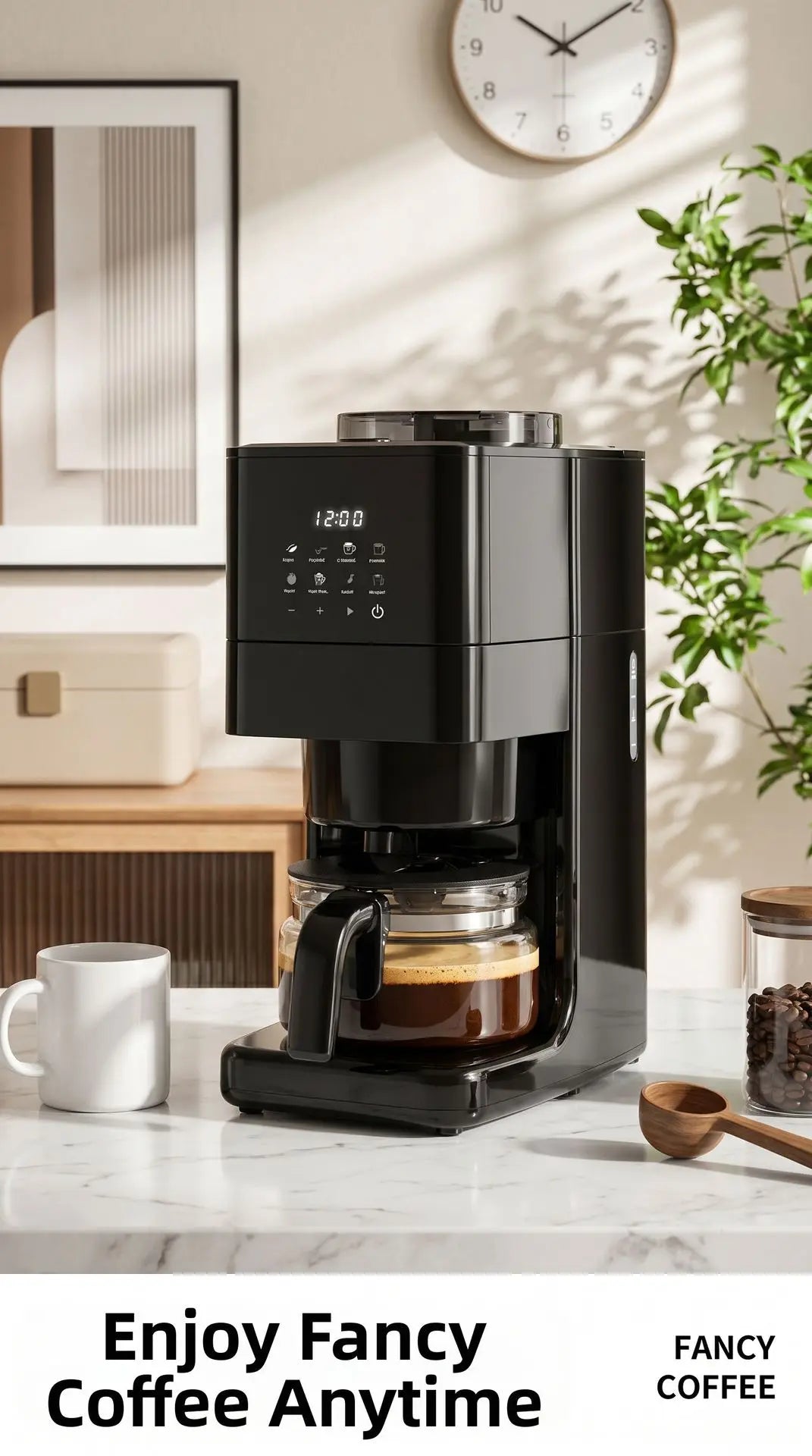 Automatic Coffee Maker Built-In Grinder & Cold Dual