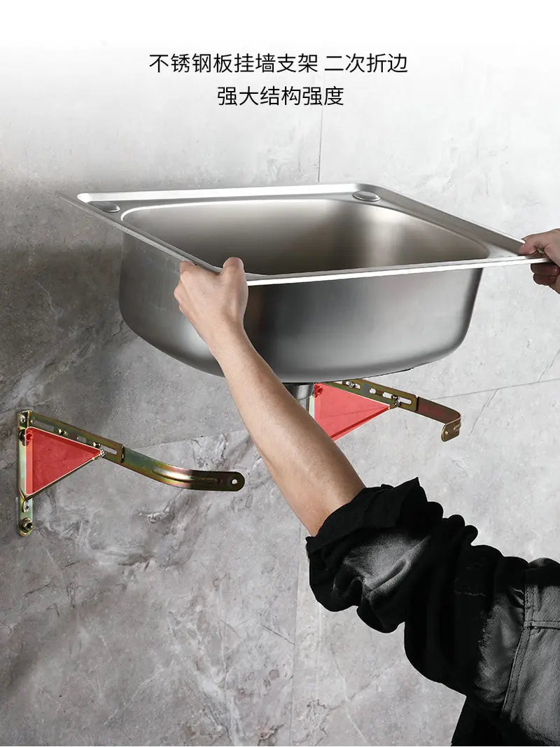 Wall-Mounted Sus304 Stainless Steel Washing Pool Sink Hand