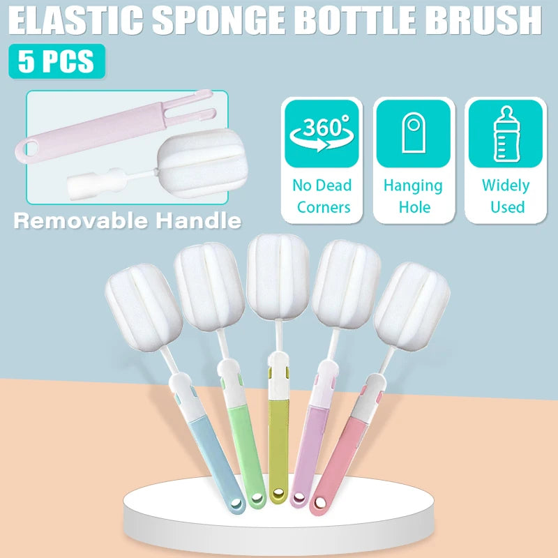 Spong Bottle Brush 5pcs Cup Brushes Sponge Baby