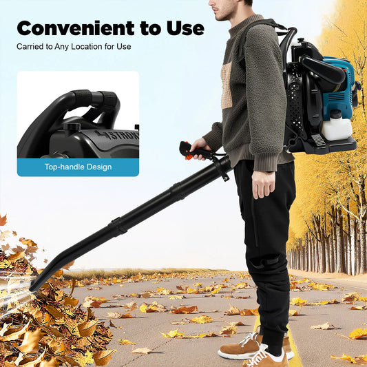 75 6cc 4-Stroke Gas Backpack Leaf Blower 2600w
