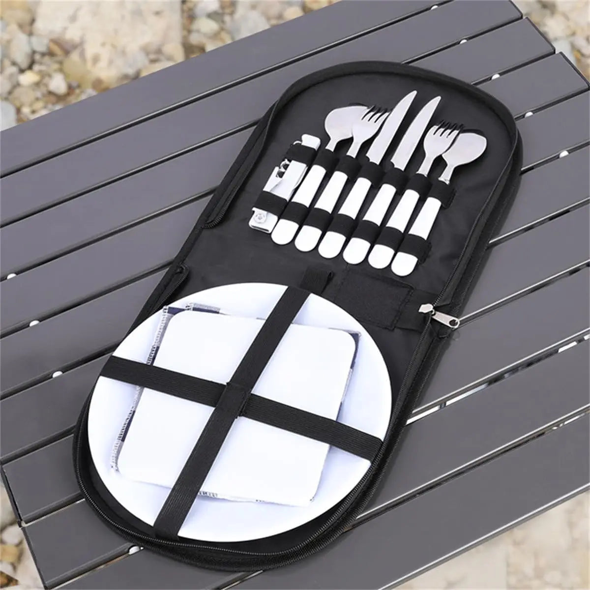 Camping Travel Cooking Utensils Organizer Travel Bag Cutlery