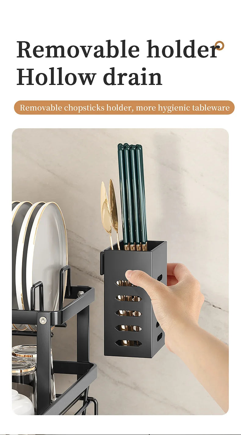 Dish Drying Rack Adjustable Stainless Steel Cutting Board
