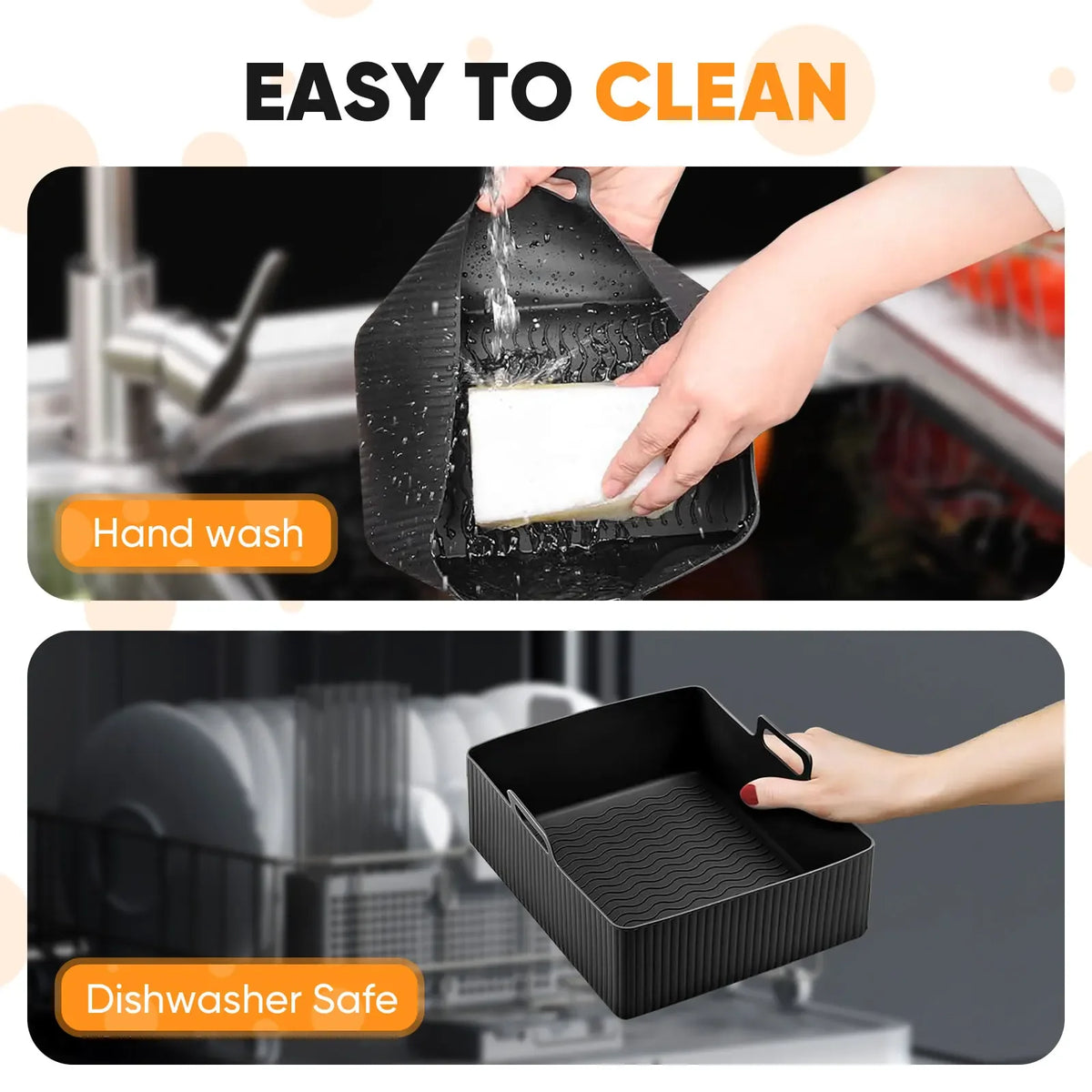 2pcs/Set Silicone Air Fryer Mat Airfryer Baking Pan