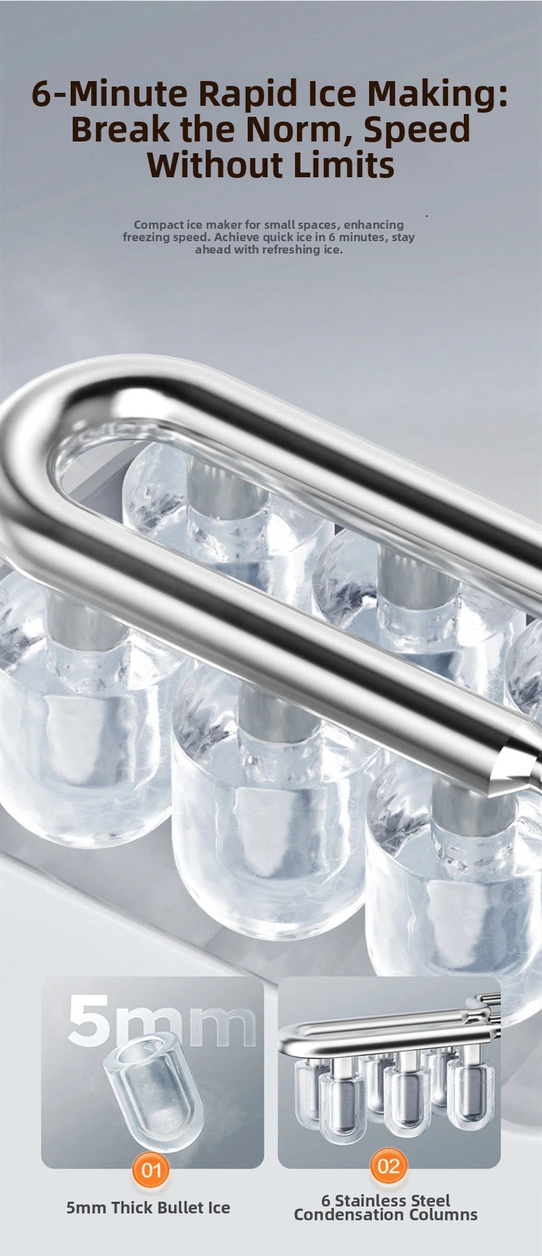 Mini Ice Maker Machine Dorm Student Automatic Ice