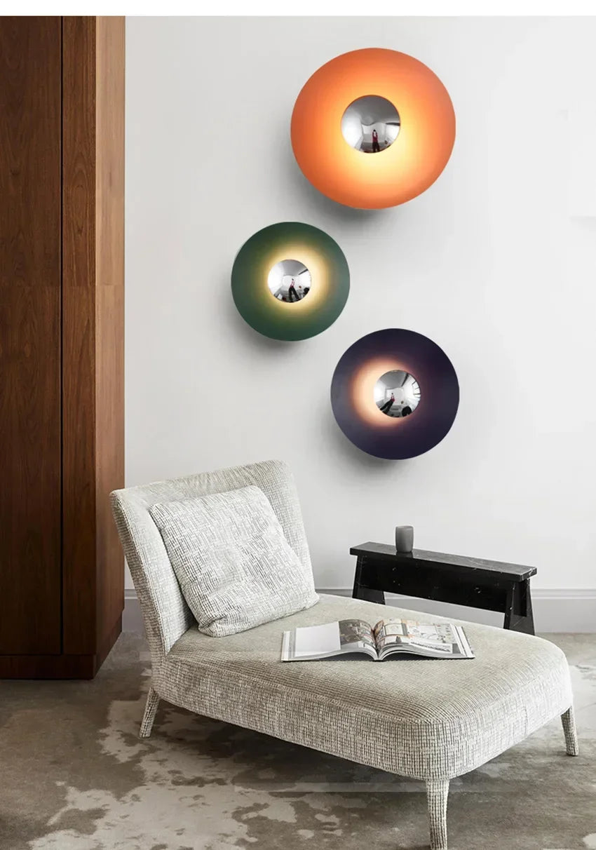 Modern Minimalist Designer Led Wall Light Dish Foyer