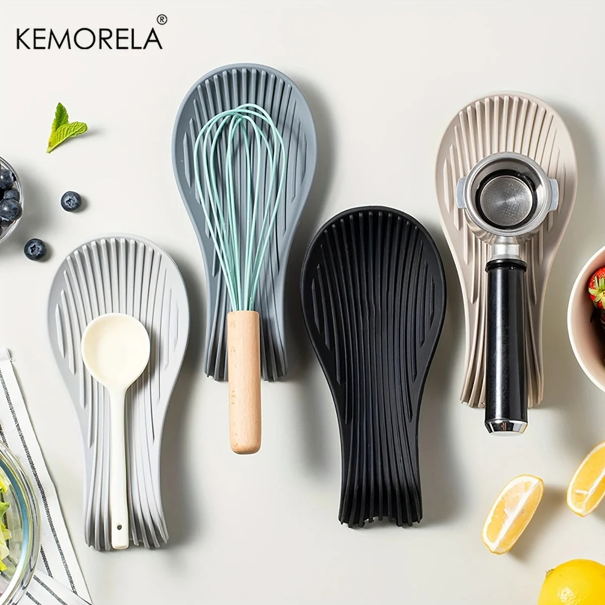 1pcs Silicone Spoon Holder Spoon Rest Utensil Heat