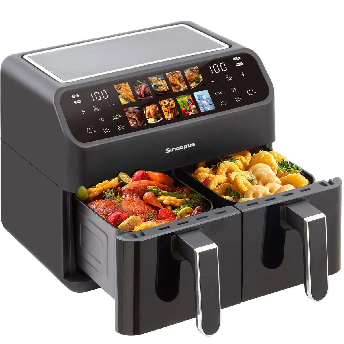 Air Fryer 10l Dual Basket Electric Oilless Cooker