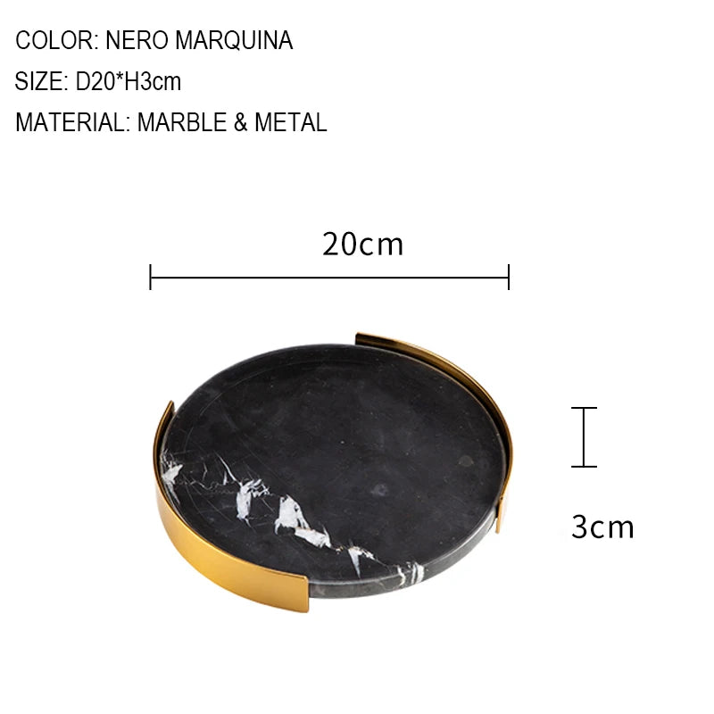 Scandinavian Decorative Natural Marble Tray Bathroom Luxury