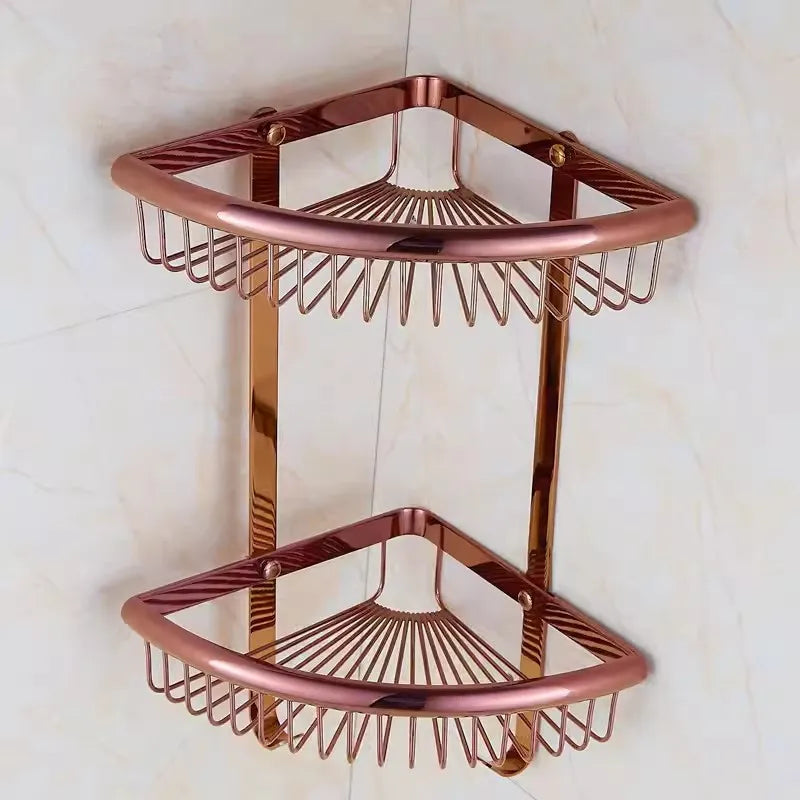 Bathroom Bath Shelf Rose Gold Paper Holder Towel