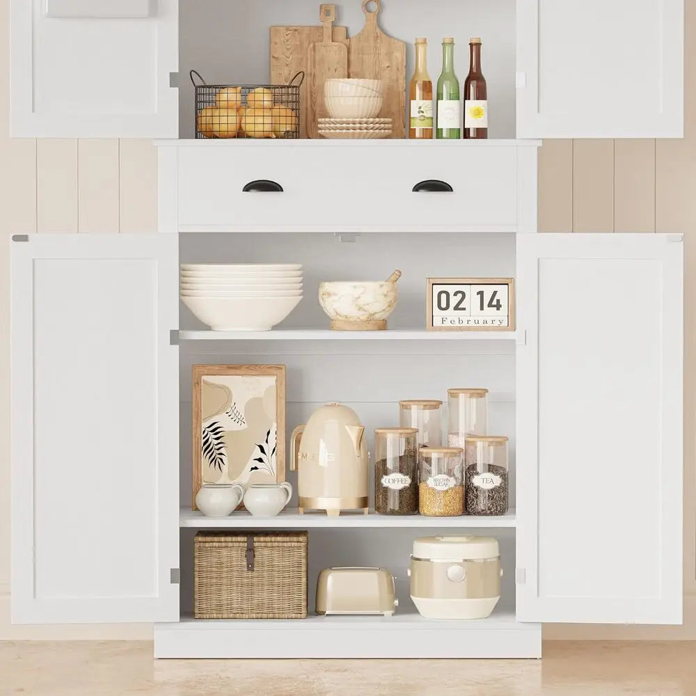 Ironck Pantry Storage Cabinet 83 Barn Doors Drawer
