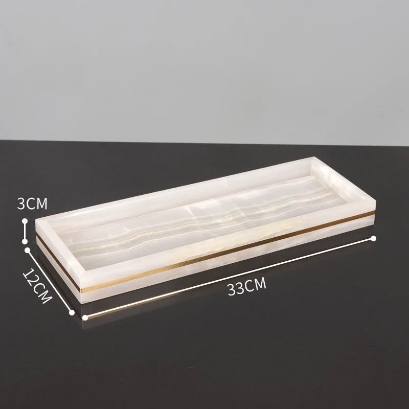 White Onyx Natural Marble Bathroom Gold Luxury Soap