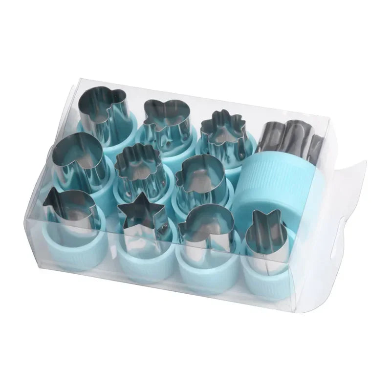 3/12pcs Star Heart Shape Vegetables Cutter Plastic Handle