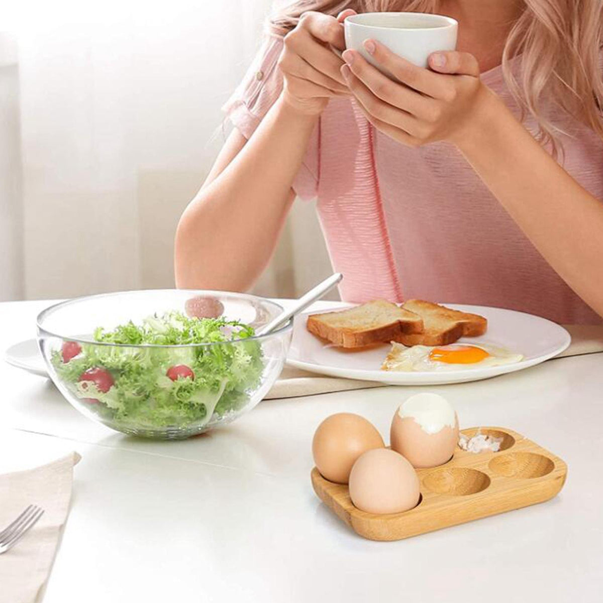 Egg Holder Double Row Egg Organizer Rack Refrigerator