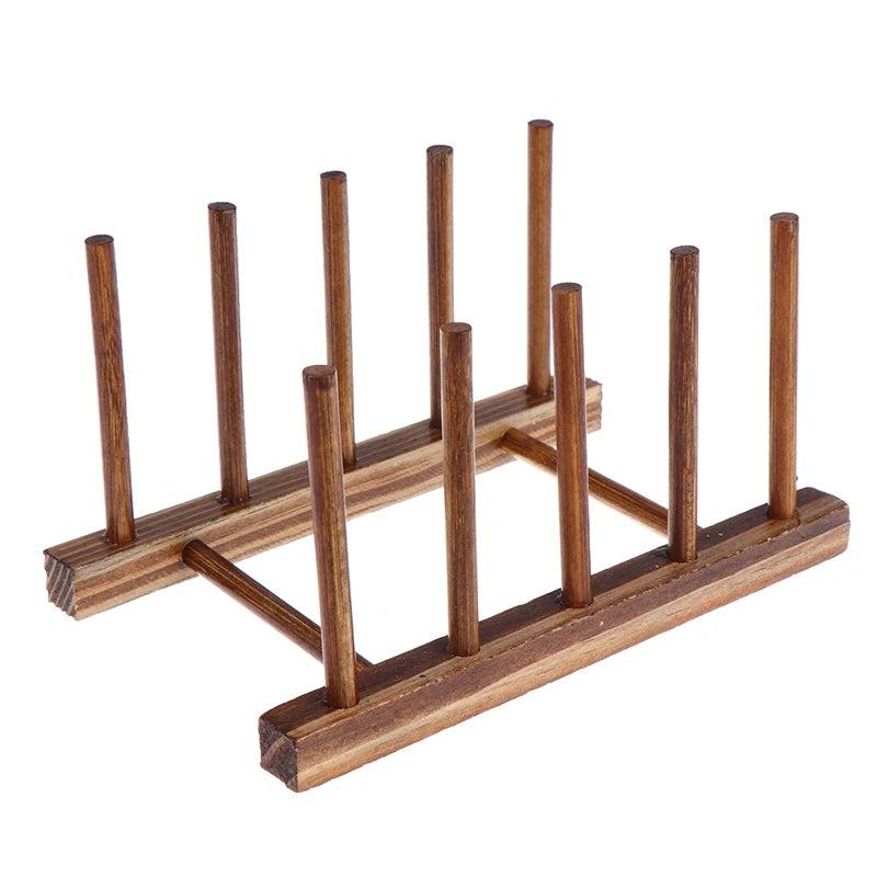Wooden Dish Drainer Rack Plate Dish Drying Rack