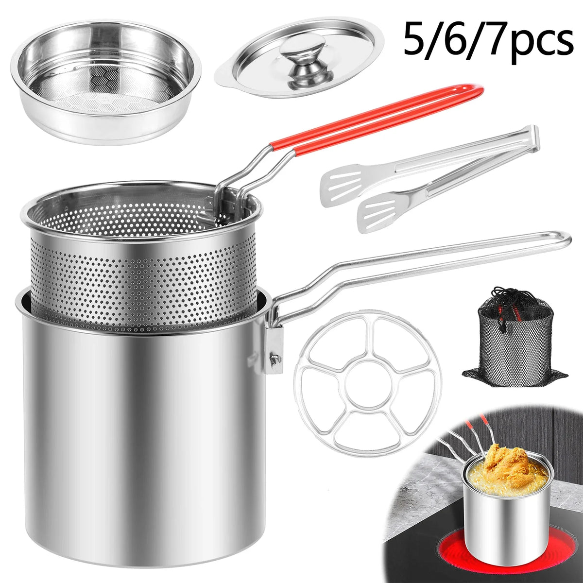 Stainless Steel Deep Fryer Frying Basket Oil Fryer