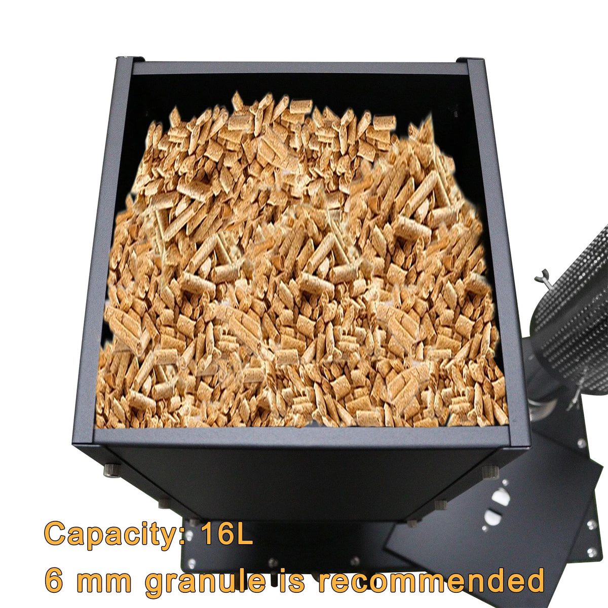 Pellet Burner 16l Storage Capacity Stainless Steel Firewood