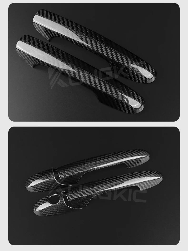 Real Hard Carbon Fiber Door Handle Cover Fiat