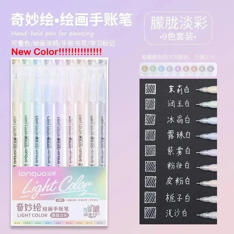 Languo 240/9 Colors Direct Liquid Acrylic Paint Pens