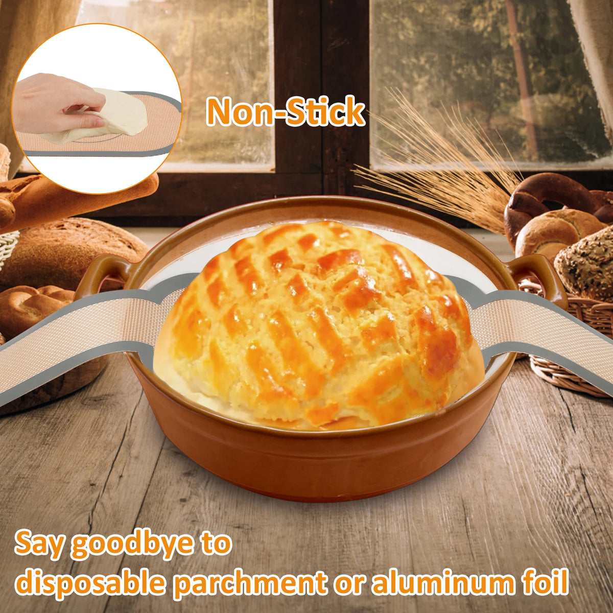 2pcs Silicone Bread Sling Non Stick Silicone Baking