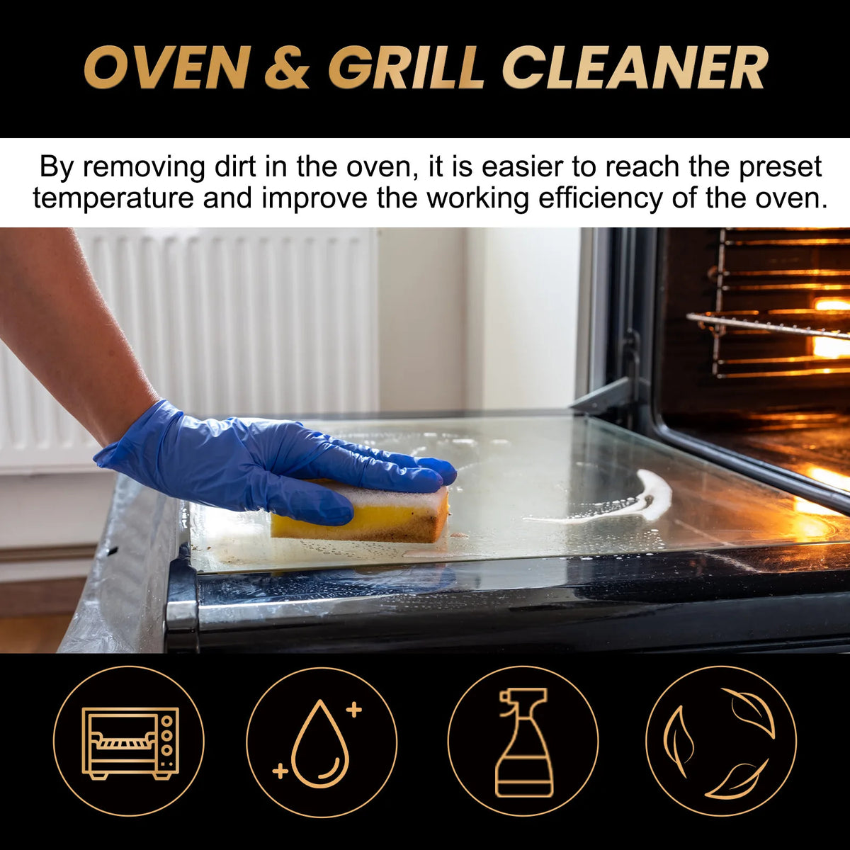 Stove Oven Foam Cleaner Quick Cleaning Inner Wall
