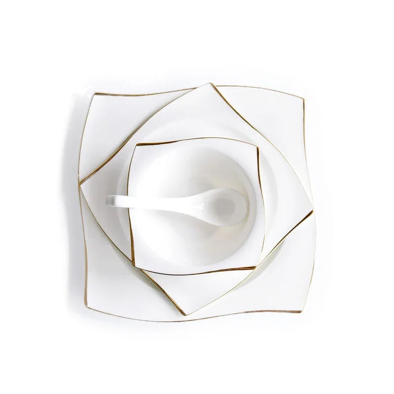 Ceramic Bowl Dish Bone Porcelain Tableware Creative Phnom