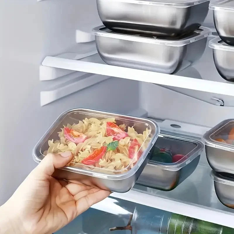 5pcs Stainless Steel Food Storage Stackable Meal Prep