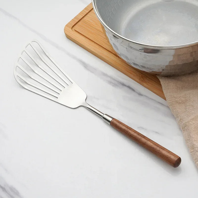 Walnut Handle Utensils Stainless Steel Cake Knife Shovel