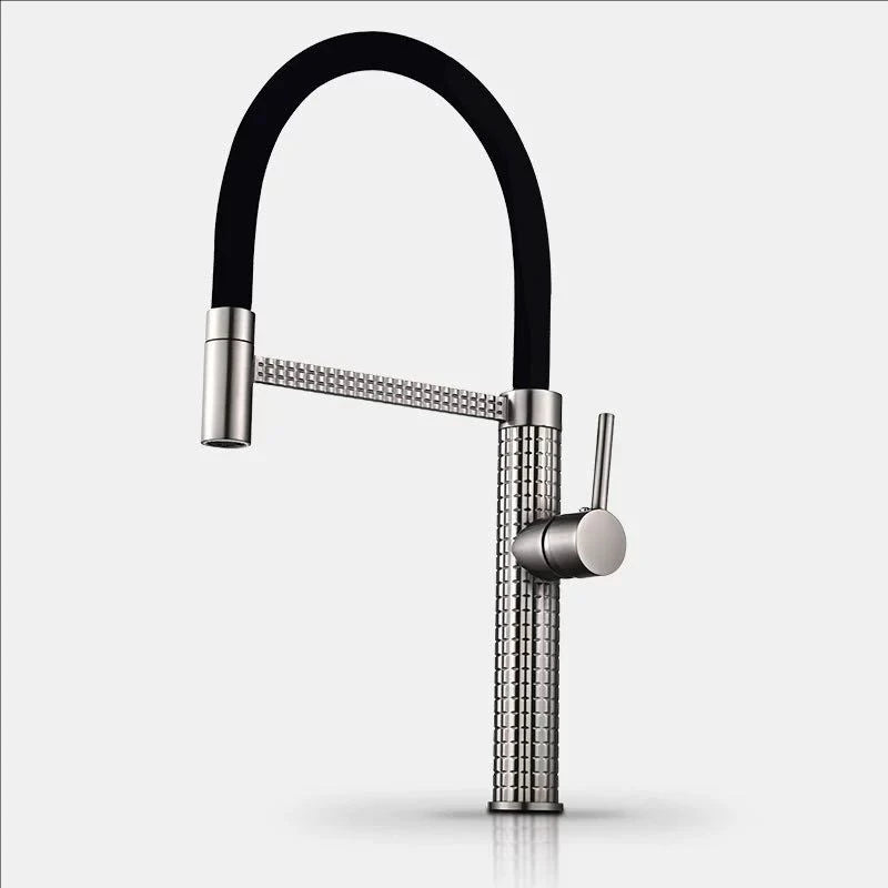 Black Spring Faucet Pull Down Handheld Shower Carved