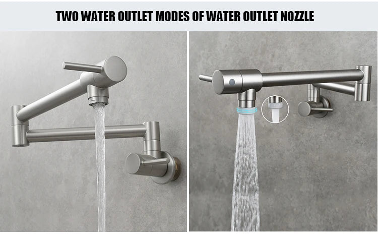Brass Pot Filler Tap Wall Mount Foldable Faucet