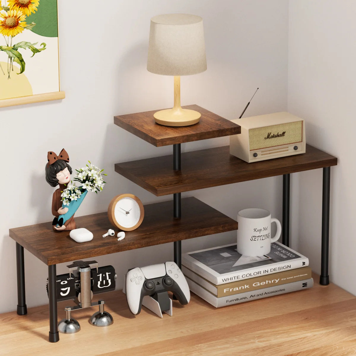 Countertop Organizer Organization Tier Moveable Corner Shelf