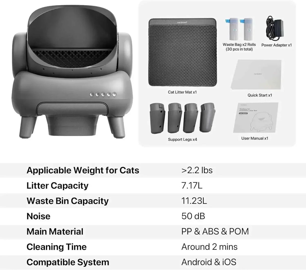 Neakasa Cat Toilet Self Cleaning Automatic Toilet App