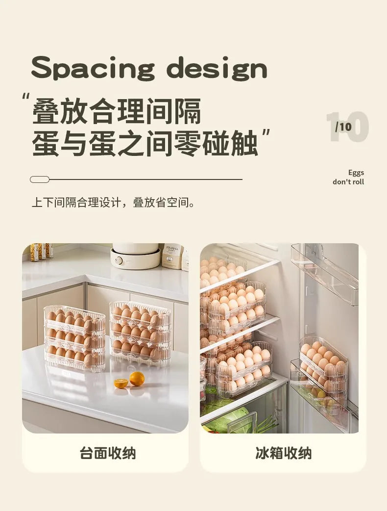 1/2/3pcs Space-Saving Egg Organizer Container Desk Organizer 10